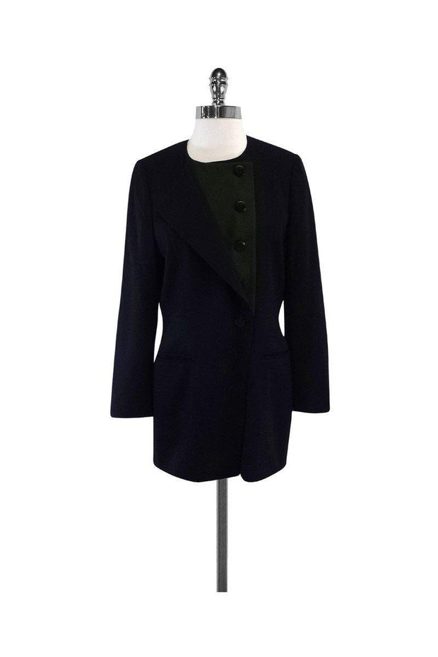 Current Boutique-Escada - Navy & Green Wool Jacket Sz 6