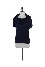 Current Boutique-Escada - Navy Knit Cowl Neck Sweater Sz M