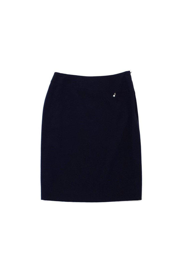 Current Boutique-Escada - Navy Wool Pencil Skirt Sz 8