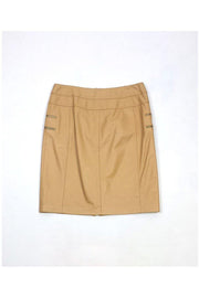 Current Boutique-Escada - Nude Leather Zip Skirt Sz 8