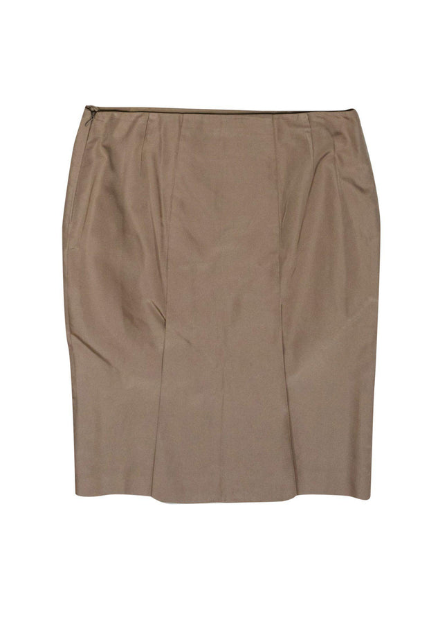 Current Boutique-Escada - Nude Silk Pencil Skirt Sz 10
