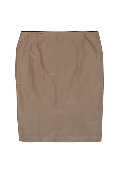 Current Boutique-Escada - Nude Silk Pencil Skirt Sz 10