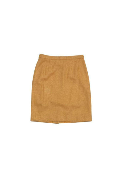 Current Boutique-Escada - Orange Cashmere Tweed Pencil Skirt Sz 8