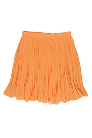 Current Boutique-Escada - Orange Pleated Flare Skirt Sz M