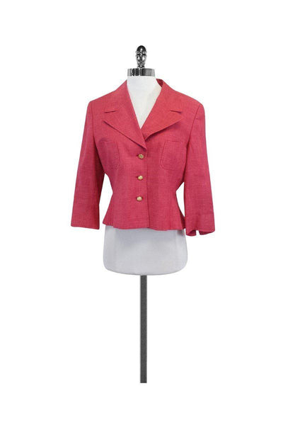 Current Boutique-Escada - Pink Silk & Linen Jacket Sz 10