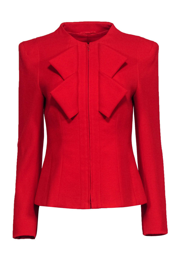 Current Boutique-Escada - Red Wool Zipper-Front Jacket Sz 6