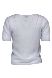 Current Boutique-Escada Sport - Light Blue Short Sleeve Knit Sweater Sz M