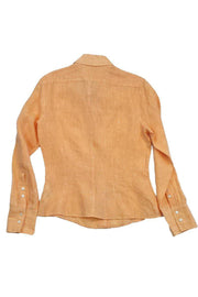 Current Boutique-Escada Sport - Orange Linen Button-Up Shirt Sz 4