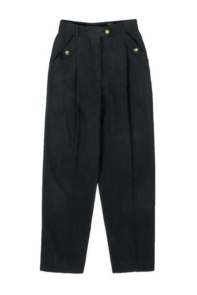 Current Boutique-Escada - Vintage Dark Gray Wool Straight Leg Trousers Sz 4