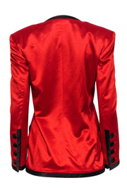 Current Boutique-Escada - Vintage Red Button Down Jacket w/ Black Trim Sz 6