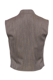 Current Boutique-Escada - Vintage Taupe Wool Vest w/ Gold Buttons Sz 4