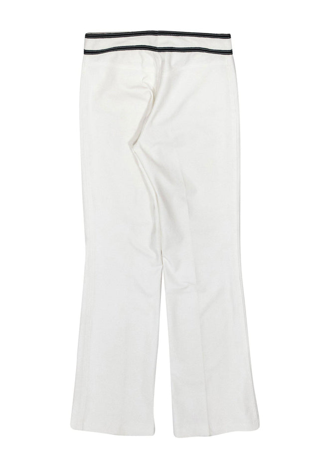 Current Boutique-Escada - White Straight Leg Trousers w/ Black Trim Sz 4