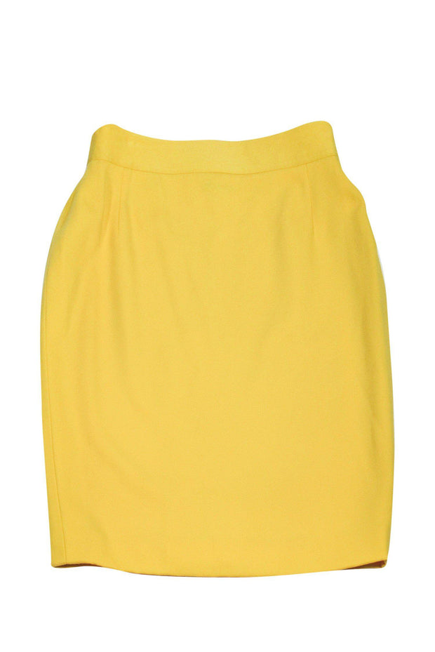 Current Boutique-Escada - Yellow New Wool Pencil Skirt Sz 8
