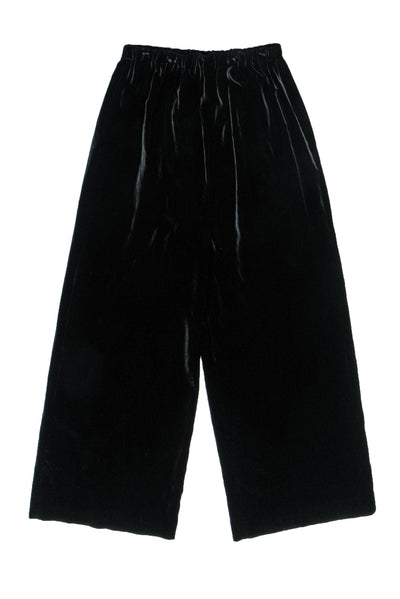 Current Boutique-Eskander - Black Velvet Wide Leg Pants Sz 2