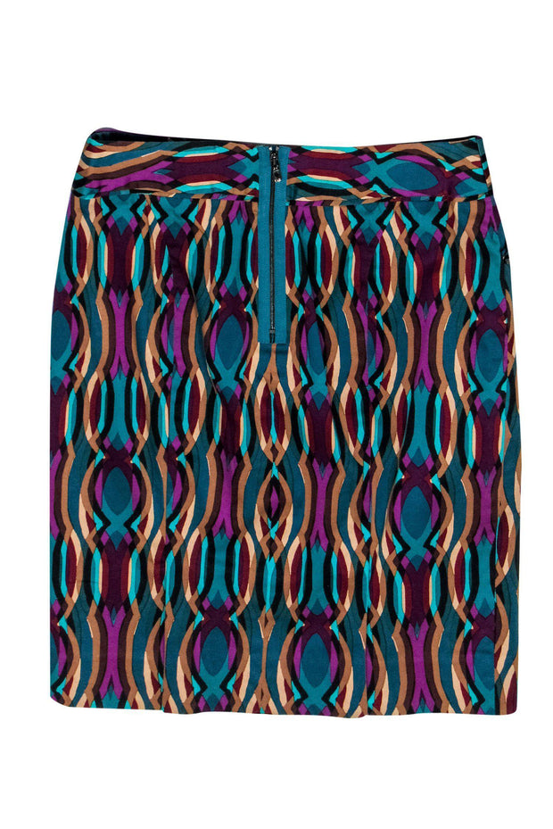 Current Boutique-Etcetera - Multicolored Cotton Printed Pencil Skirt Sz 2