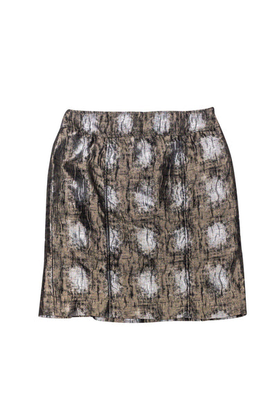 Current Boutique-Etcetera - Silver & Bronze A-Line Skirt Sz 8
