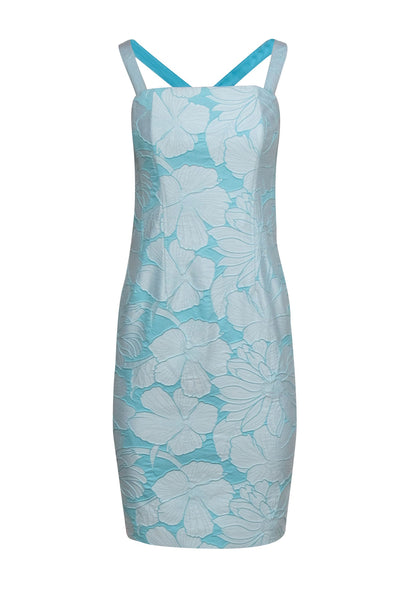 Current Boutique-Etcetera - Turquoise Floral Textured Sleeveless Midi Dress Sz 0