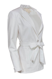 Current Boutique-Etcetera - White Textured Single Button Blazer w/ Mesh Sz 4