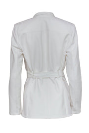 Current Boutique-Etcetera - White Textured Single Button Blazer w/ Mesh Sz 4