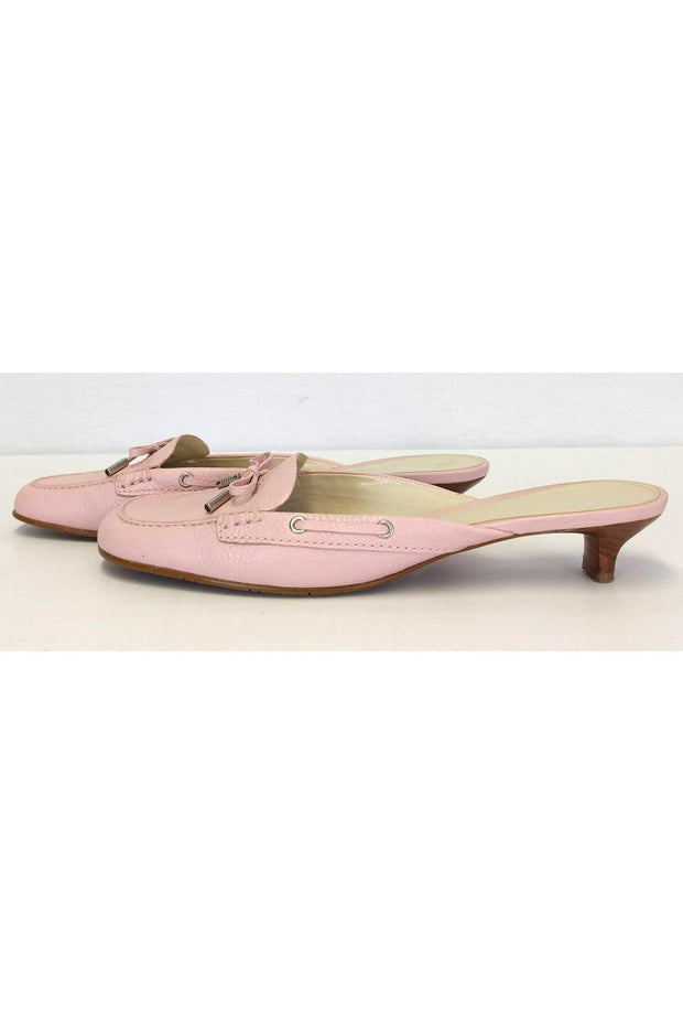 Current Boutique-Etienne Aigner - Pink Leather Slides Sz 9
