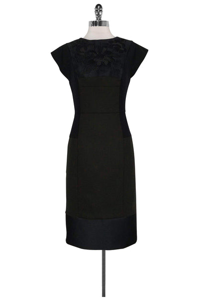 Current Boutique-Etro - Black & Dark Green Embroidered Dress Sz 6