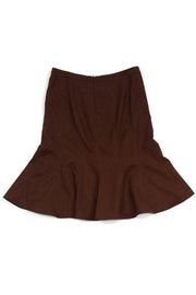 Current Boutique-Etro - Brown Wool Flared Skirt Sz 8