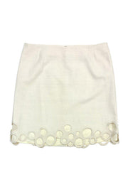 Current Boutique-Etro - Ivory Textured Silk Skirt Sz XL