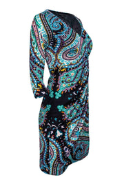 Current Boutique-Etro - Multicolored Paisley Print Draped Dress Sz 2