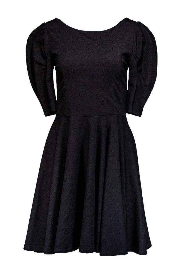 Current Boutique-Eva Franco - Black Puff Sleeve Dress Sz 4