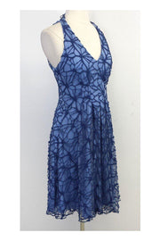Current Boutique-Eva Franco - Delilah Blue Floral Crochet Sleeveless Dress Sz 2