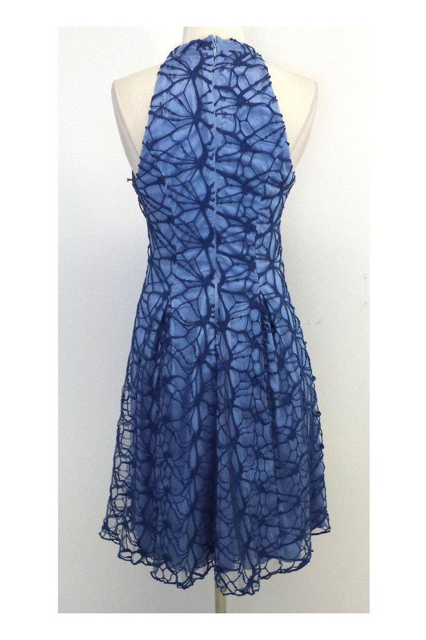 Current Boutique-Eva Franco - Delilah Blue Floral Crochet Sleeveless Dress Sz 2