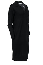 Current Boutique-Everlane - Black Knit Collared Cashmere Maxi Sweater Dress Sz XS