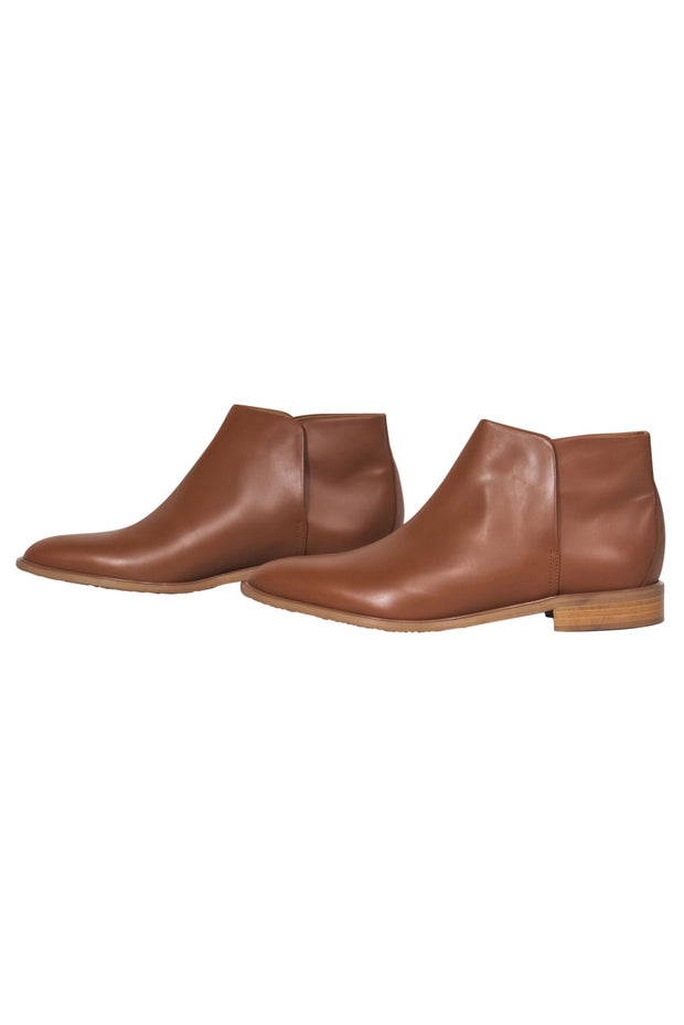 Current Boutique-Everlane - Light Brown Leather Block Heel Ankle Booties Sz 10