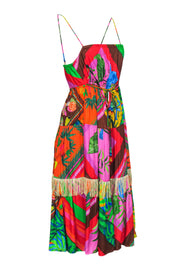 Current Boutique-FARM - Multi Colored Tiered Midi Dress Sz S