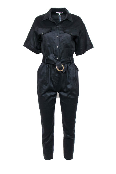 Current Boutique-FRAME - Black Straight Short Sleeve Jumpsuit Sz XS