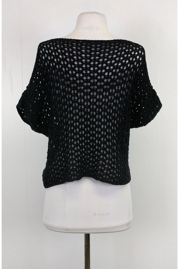 Current Boutique-Fabiana Filippi - Black Open Knit Sweater Sz S