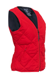 Current Boutique-Facconable - Red Quilted Zip-Up Puffer Vest Sz S
