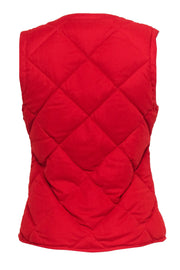Current Boutique-Facconable - Red Quilted Zip-Up Puffer Vest Sz S
