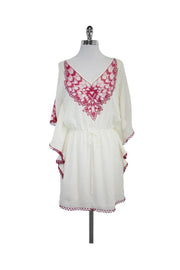 Current Boutique-Faith Connexion - Cream & Pink Embroidered Dress Sz S