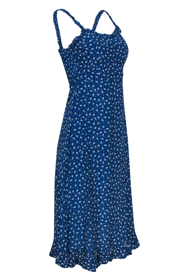 Current Boutique-Faithfull the Brand - Blue Floral Slip-Style Midi Dress Sz 4