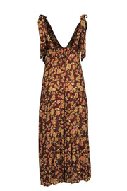 Current Boutique-Faithfull the Brand - Brown, Olive & Pink Floral Print Sleeveless Dress Sz 4