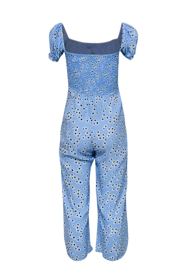 Current Boutique-Faithfull the Brand - Light Blue Daisy Print Puff Sleeve Jumpsuit Sz S