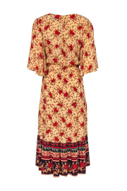 Current Boutique-Faithfull the Brand - Pale Yellow & Red Floral Print Maxi Dress Sz 4