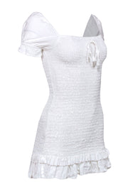 Current Boutique-Faithfull the Brand - White Smocked Mini Dress Sz 2