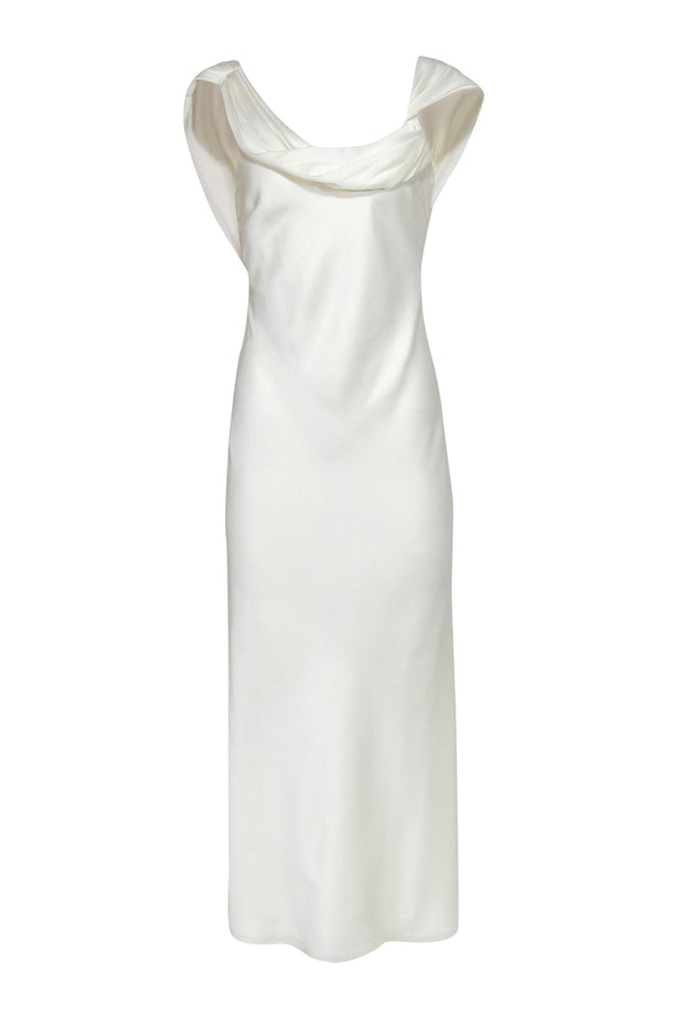Current Boutique-Fame and Partners - Ivory Draped Sleeveless Gown Sz S