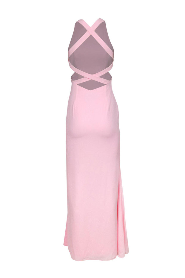 Current Boutique-Fame and Partners - Light Pink Sleeveless Gown w/ Cutouts Sz 2