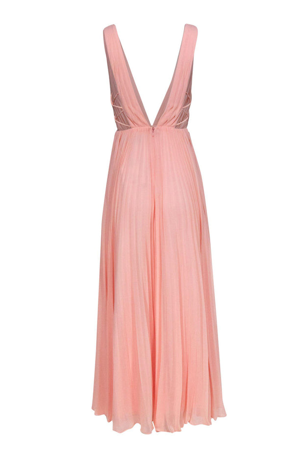 Current Boutique-Fame and Partners - Light Pink Sleeveless Pleated Gown Sz 0