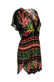 Current Boutique-Farm - Black Tropical Printed Cotton Dress Sz M