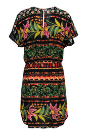 Current Boutique-Farm - Black Tropical Printed Cotton Dress Sz M