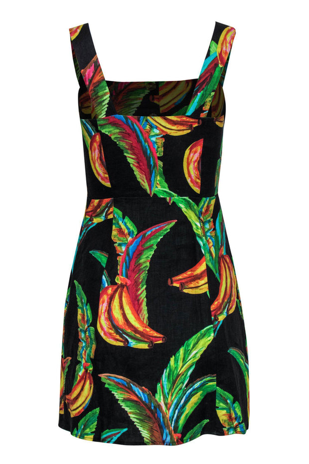 Current Boutique-Farm - Bright Banana Print Linen Button-Front Dress Sz XS